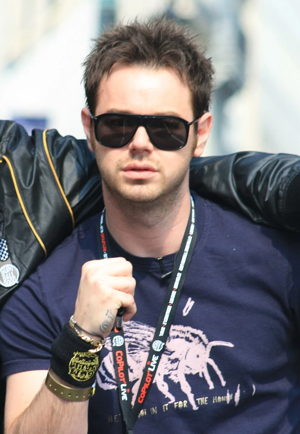 Danny Dyer wearing sunglasses and a dark T-shirt in a photograph from 2007.